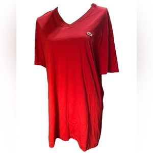 𝅺nwot- Lacoste- Men’s Regular Fit Ribbed V-Neck Cotton Polo Shirt (Plus Size)